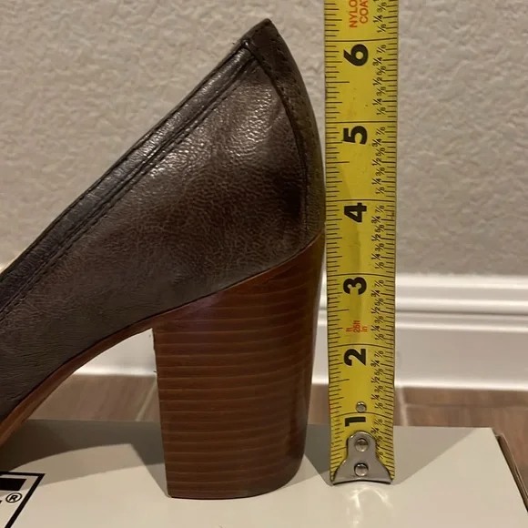 Frye Carson Leather Block Heel Pump, Slate Brown, size 10 - Picture 9 of 9